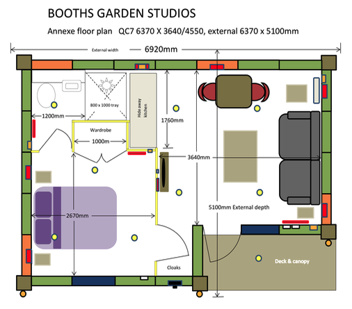 granny annexe floor plan with dimensions